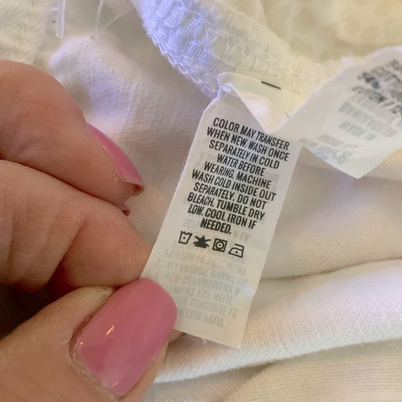 Aerie Denim Jeans Shorts White Raw Hem Elastic Waist In Back Size XS - Picture 8 of 8